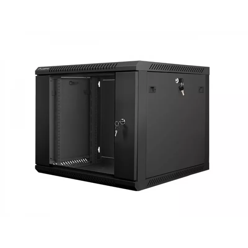 Sienas stiprinājuma statīvs LANBERG 9U 19 collu WF01-6609-10B, 600×600×507 mm, 60 kg, IP20, melns