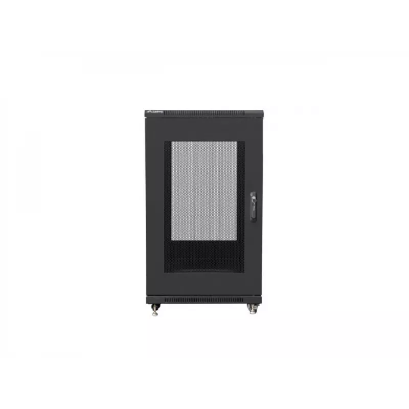 Brīvi stāvošs skapis LANBERG FF01-6822-23B 22U, 19 inch sliedes, 1159×600×800 mm, IP20, riteņi, slēdzene, melns
