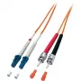 Equip LC/ST 50/125μm 10m optiskās šķiedras kabelis, oranžs