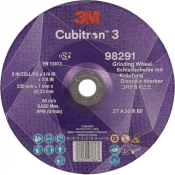 3M 98452 - Griešanas disks - Metālam - Keramiskā šķiedra - 10200 RPM - Apaļš - 2,22 cm (7100303981)