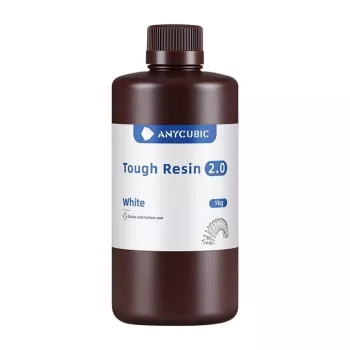 AnyCubic Tough Resin 2.0 — Baltā, Zema Smarža, Augstas Stiprības 3D Drukas Sveķi
