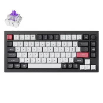 Mehāniskā tastatūra Keychron Q1 HE RGB Hot-Swappable Wireless Carbon Black