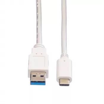 VALUE USB kabelis - USB 3.0 (tēviņš) uz USB Type C (tēviņš) - 5 V - 900 mA - 50 cm - Balts (11.99.9010)