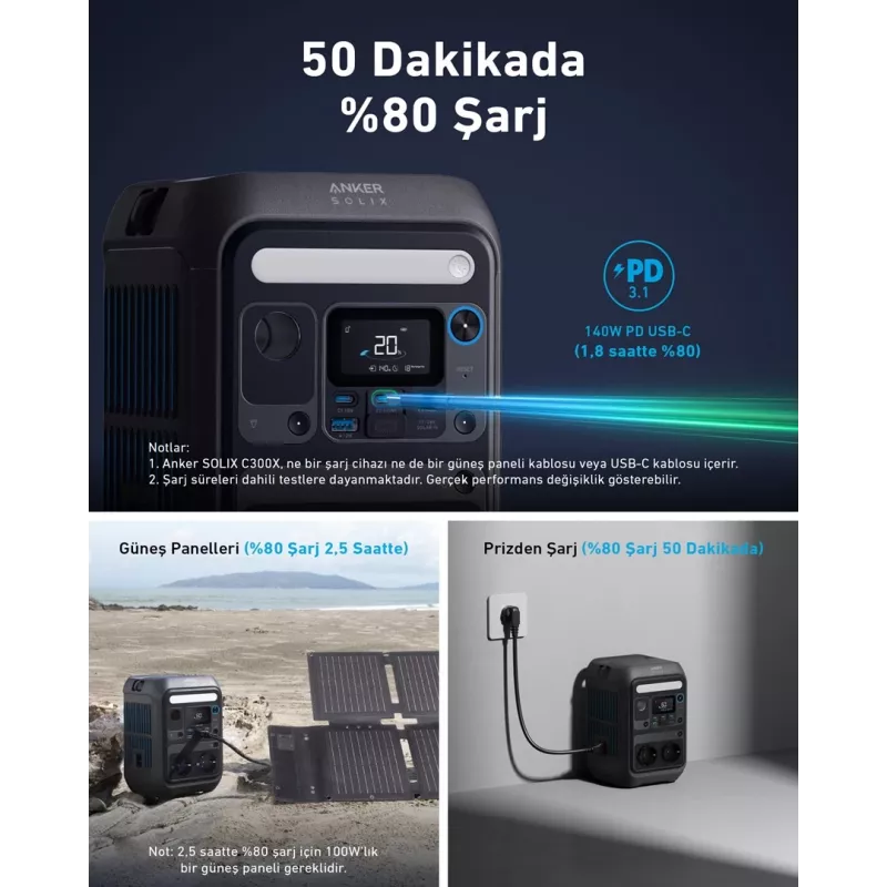 Anker SOLIX C300X pārnēsājama elektrostacija 7 LiFePO4 90000 mAh