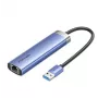 Vention TGFSB USB 3.2 Gen 1 Type-A 5-portu centrmezgls ar Gigabit RJ-45 un USB-C, zils
