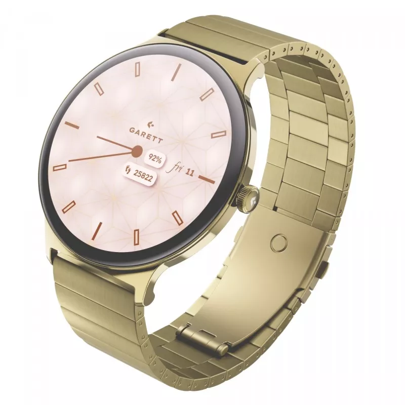 Garett Verona 2 Gold Steel viedpulkstenis ar Bluetooth un sirdsdarbības monitoru