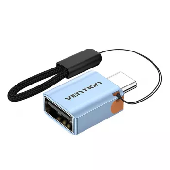 Vention CUBH0 USB-C uz USB-A adapteris, USB 3.1, 5 Gbit/s, 3 A, alumīnija korpuss, pelēks