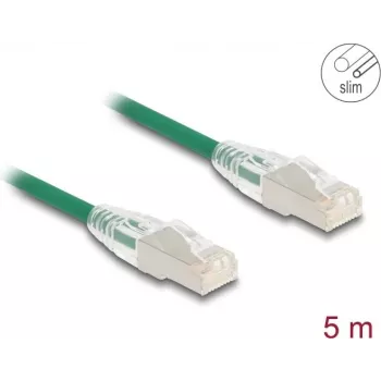 DeLOCK RJ45 Cat.6A tīkla kabelis, spraudnis–spraudnis, 5 m, zaļš
