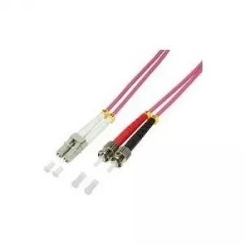 LogiLink optiskais patch kabelis LC/ST duplekss OM4 1m halogēns brīvs violeta