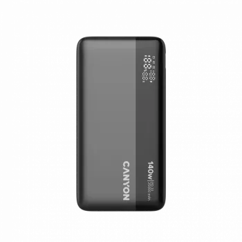 CANYON Power Bank PB-240, 25000mAh PD140W displeja ārējais akumulators, tumši pelēks