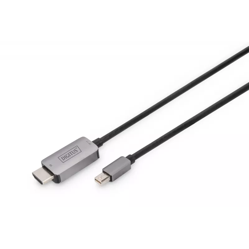 DIGITUS DB-340109-010-S - Adaptera kabelis - Mini DisplayPort (vīrietis) uz HDMI (vīrietis) - 1,0 m - 8K 60 Hz atbalsts - Melns