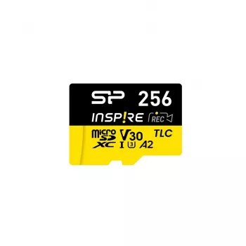 Atmiņas karte Silicon Power Inspire 256 GB MicroSDXC V30 UHS-I U3 A2 4K + adapteris (SP256GBSTXLA2V1NSP)