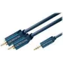 MP3 adaptera kabelis (3,5 mm audio ligzda/2x RCA spraudnis) - 3,0 m papildu adapteris MP3 atskaņotājiem, iPod un viedtālruņiem