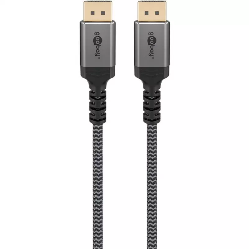 Pro DisplayPort 1.4 Sleeved kabelis - 2m - Melns