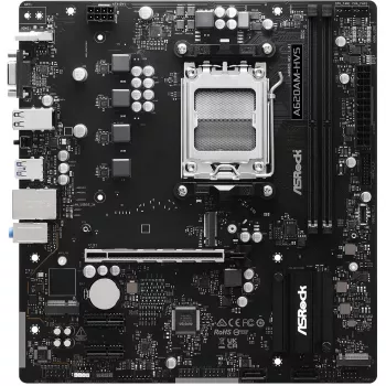 Mātes plate ASRock A620AM-HVS Micro ATX — AMD A620A chipset, Socket AM5, DDR5, 2 DIMM, līdz 128 GB, HDMI 2.1, M.2 2280