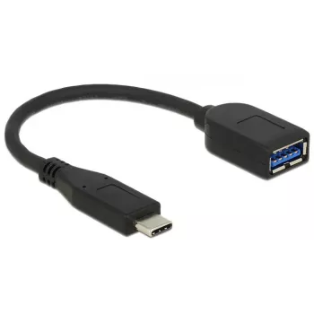 USB kabelis DeLOCK USB 3.1 Gen 2 Type-C/Typ-A 0,1 m Melns