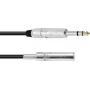 Audio kabelis Omnitronic 6,3 mm stereo jack pagarinājums, 3 m, melns