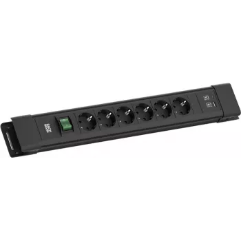 Pagarinātājs Bachmann CONNECTUS BM005922 — 6×CEE7 ligzdas, 1×USB-A 22W, 2.0 m kabelis