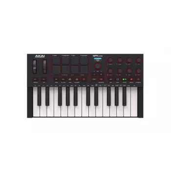 MIDI tastatūra AKAI MPK MINI 4 Melna — 25 taustiņi, 8 spilventiņi, 8 kodētāji, arpedžators, USB-C, MIDI izeja