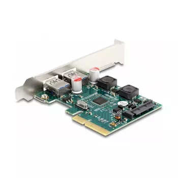 DeLOCK PCI Express x4 Karte ar 2 x ārējiem USB 10 Gbps Type-A sieviešu savienotājiem Low Profile
