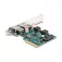DeLOCK PCI Express x4 Karte ar 2 x ārējiem USB 10 Gbps Type-A sieviešu savienotājiem Low Profile