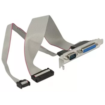 Delock 85644 slotu kronšteins, 1x paralēlais DB25 + 1x seriālais DB9 uz IDC, pagriezta kontaktu secība