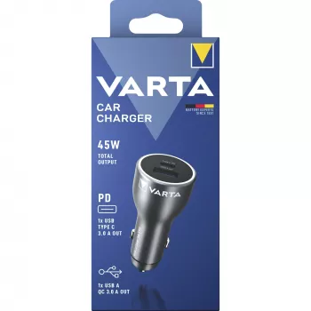 Auto lādētājs Varta 57933101111, 45W, 1× USB-A, 1× USB-C