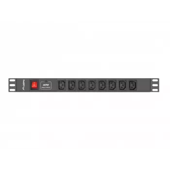 Lanberg PDU-08I-0200-C20-BK Strāvas sadalītājs (PDU) 1U Melns 8 AC izejas