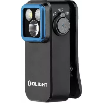 LED klipšu gaisma Olight OCLIP PRO (12894) melna, trīs gaismas avoti