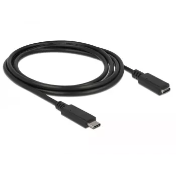 USB pagarinātāja kabelis DeLOCK 85534 USB 3.2 Gen 1 1.5m USB C Melns