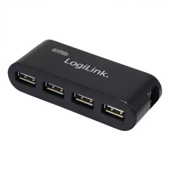 USB 2.0 4 portu centrmezgls ar barošanas bloku, melns