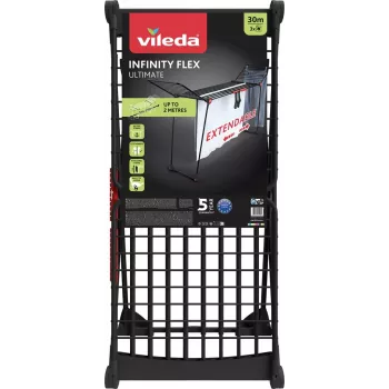 Grīdas žāvēšanas statīvs VILEDA Infinity Flex Ultimate — tērauds, melns, 1 gab., 5 gadu garantija