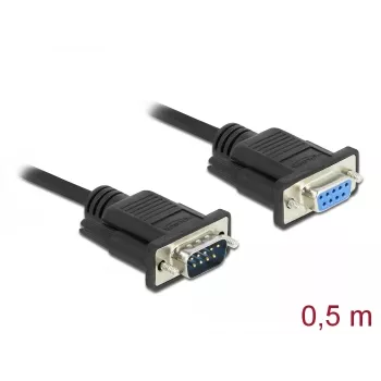 Seriālais kabelis DeLOCK 86613 Melns 0.5m RS-232