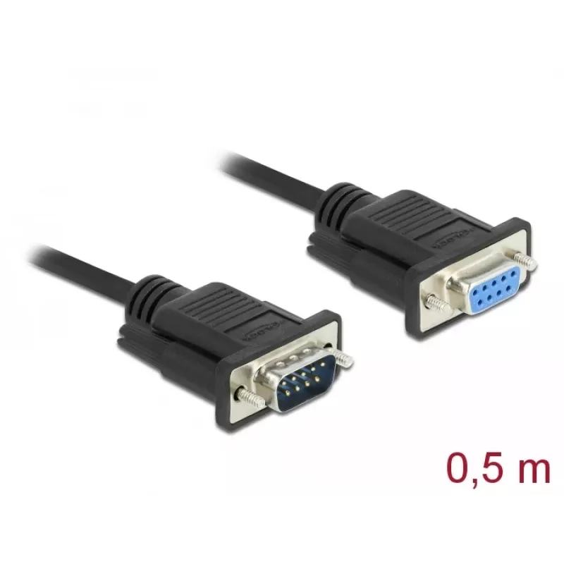 Seriālais kabelis DeLOCK 86613 Melns 0.5m RS-232