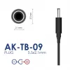 Akyga AK-TB-09 universālais barošanas adapteris, 12 V, 0,5 A, 6 W, 5,5 x 2,1 mm, 1,4 m