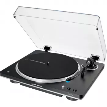 Audio-Technica AT-LP70XBTBS, atskaņotājs melns/sudrabs, iebūvēts fono priekšpastiprinātājs, Bluetooth, pilnībā automātisks, siksnas piedziņa