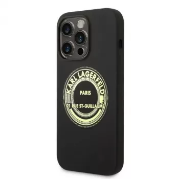Karl Lagerfeld Soft Cover Silicone RSG Black Apple iPhone 14 Pro KLHCP14LSRSGRCK