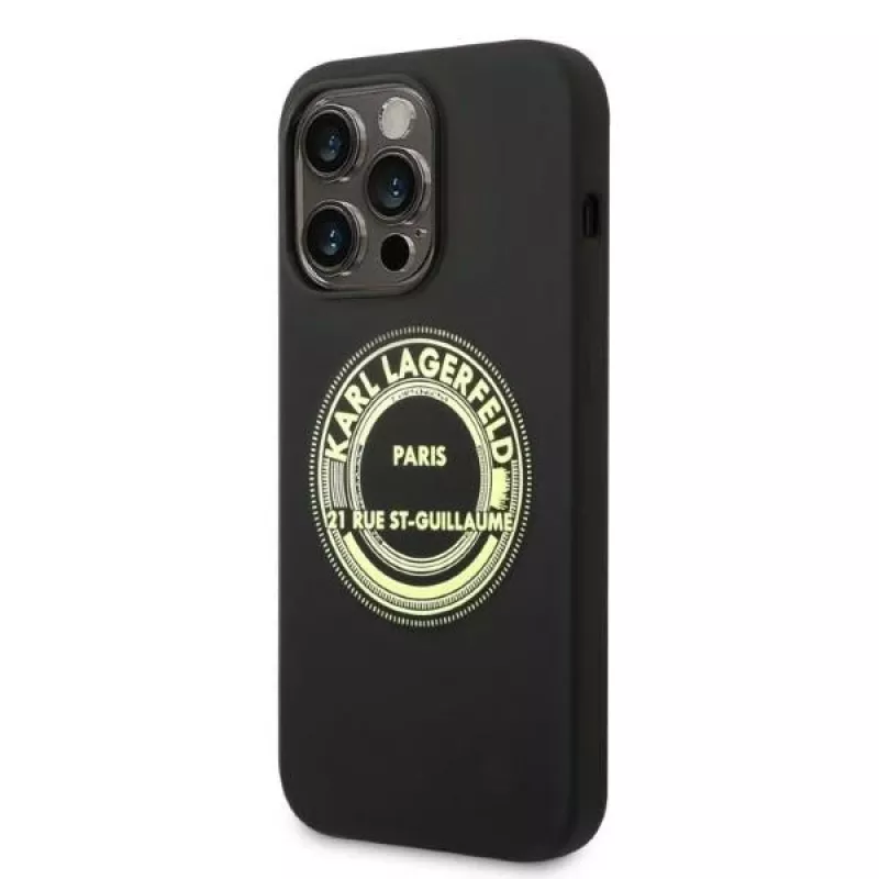 Karl Lagerfeld Soft Cover Silicone RSG Black Apple iPhone 14 Pro KLHCP14LSRSGRCK