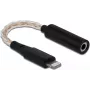 Mobilā telefona kabelis DeLOCK 66317 3.5mm Lightning Melns 0.105m