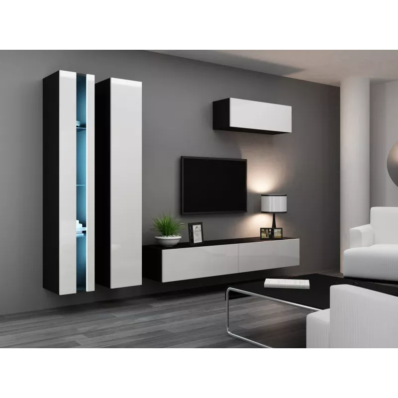 TV statīvs VIGO NEW 30/180/40, 1800×400×300 mm, melna virsma, skaidu plātnes rāmis