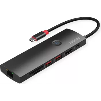 ROLINE USB-C Docking Station 4K HDMI 1x C PD 2xUSB3.2Gen2 1xGbE - Digitālie/Dati (12.02.1126)
