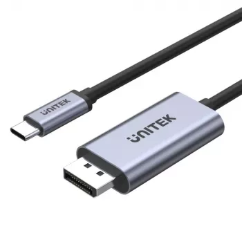UNITEK V1409A dzimuma pārveidotājs USB-C uz DisplayPort, Melns/Pelēks