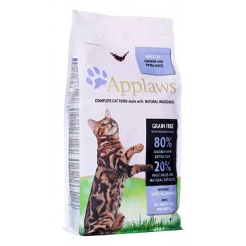 Sausā kaķu barība Applaws Chicken with Duck 2 kg – bezgraudu komplektā barība pieaugušiem kaķiem, 36.5% olbaltumvielu, 16% tauku