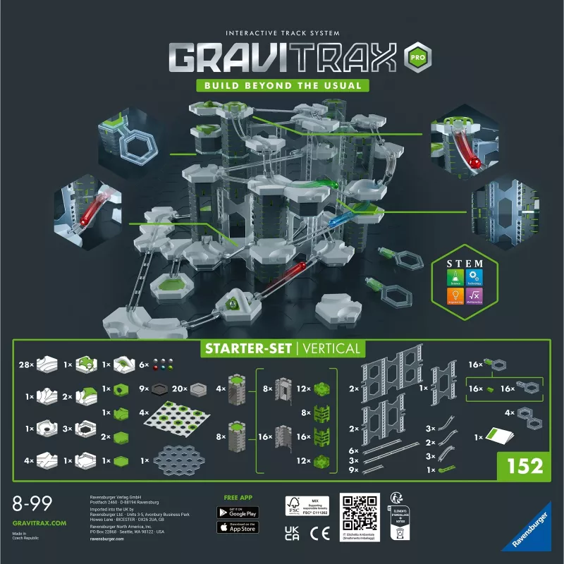 Marmora celiņš Ravensburger GraviTrax PRO Starter-Set Vertikāls 8+ gadi