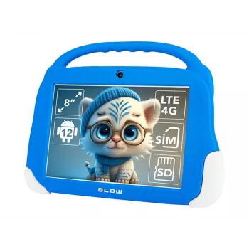 Planšetdators BLOW KidsTAB8 8 collu IPS HD Android 12, 1.6 GHz Octa-core T606, 4 GB RAM, 64 GB, LTE, MicroSD