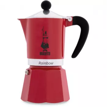 Bialetti Stovetop Espresso Maker Rainbow 3 cups Red