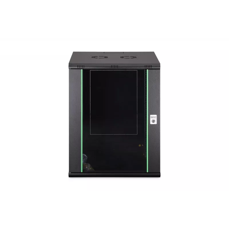 Sienas montāžas skapis 19 inch DN-37115, 16U, melns