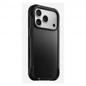 Mobilā telefona maciņš Nomad Rugged Leather Case Apple iPhone 17 Pro, āda/TPU/PC/alumīnijs, 16 cm (6,3 collu) ekrāniem, melns