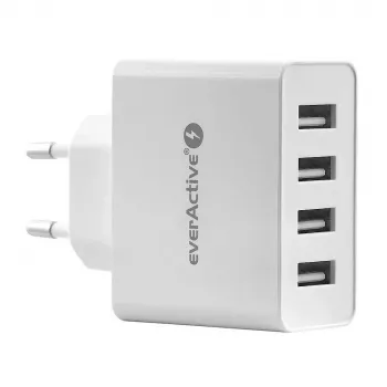 everActive lādētājs SC400 ar 4x USB portiem, kopējā 5A izeja, balts