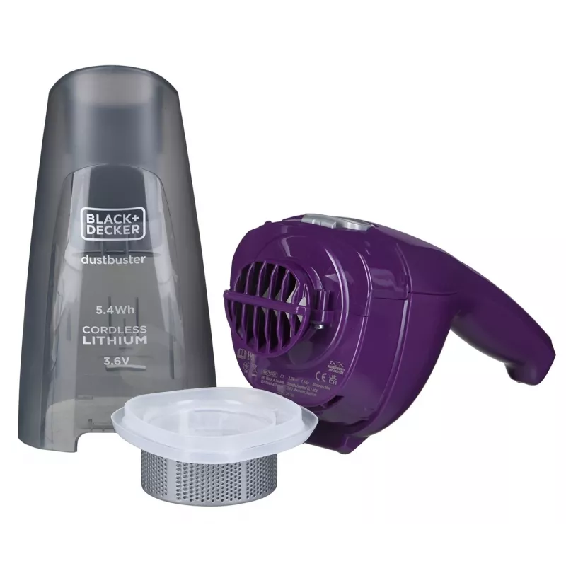 Black & Decker NVC115W rokas putekļsūcējs Pelēks, violets Bezmaiss